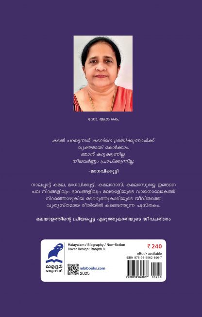 Madhavikutty Kadalinte Nirangal Back Cover Madhavikutty Kadalinte Nirangal Back Cover